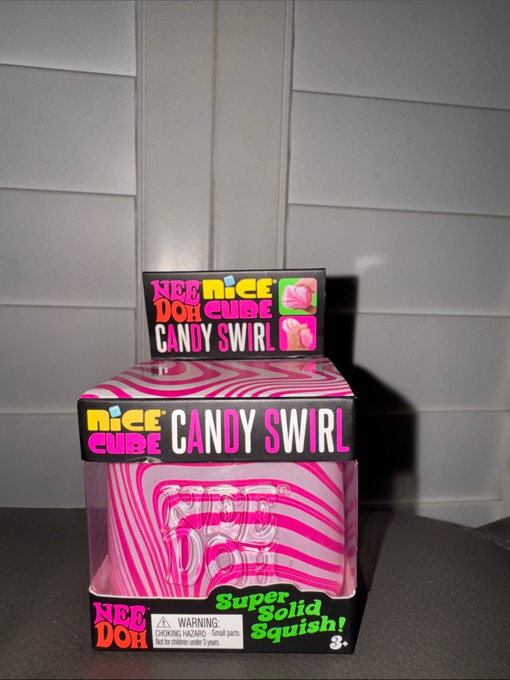 Candy Swirl Super Solid Squish! Pink Nee Nice Cube
